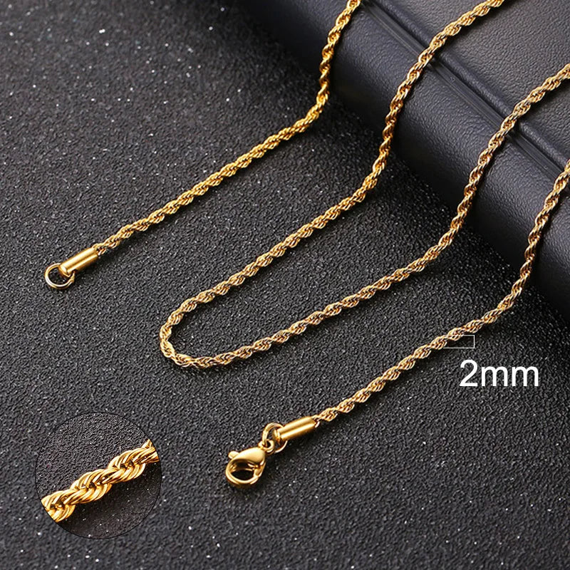 Cuban & Rope Chain Necklace