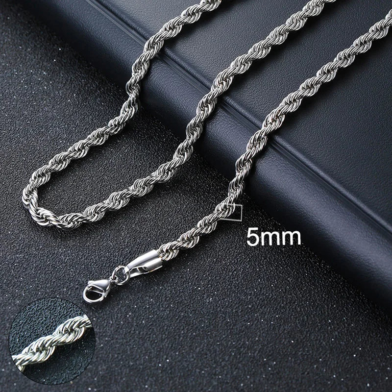 Cuban & Rope Chain Necklace