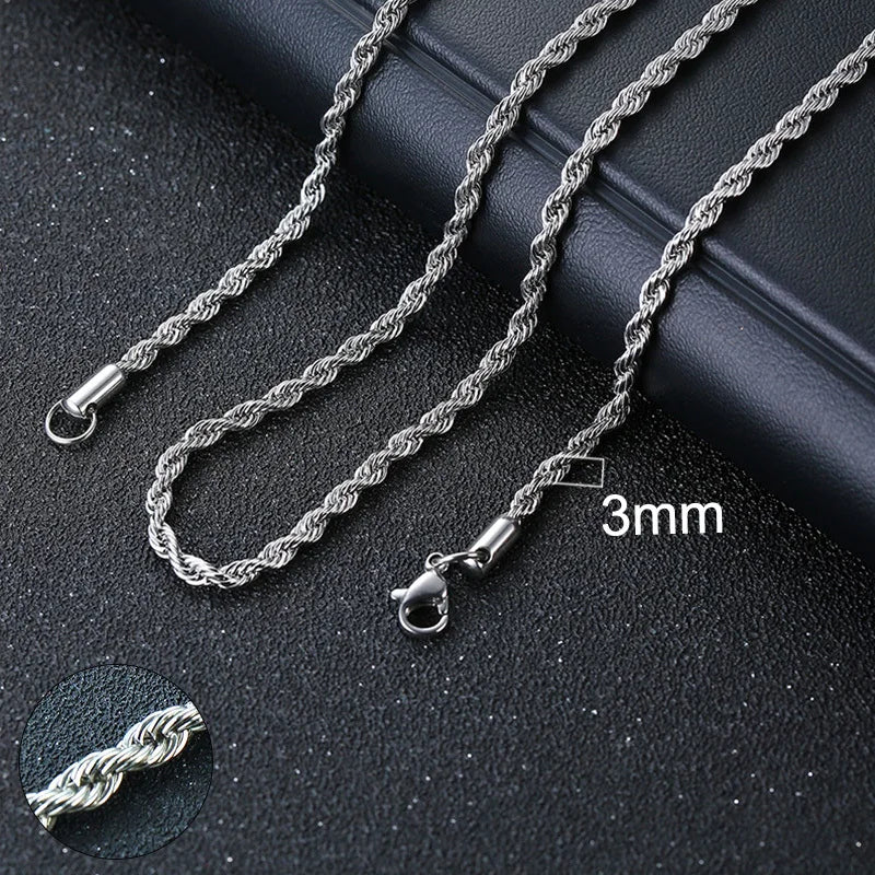 Cuban & Rope Chain Necklace