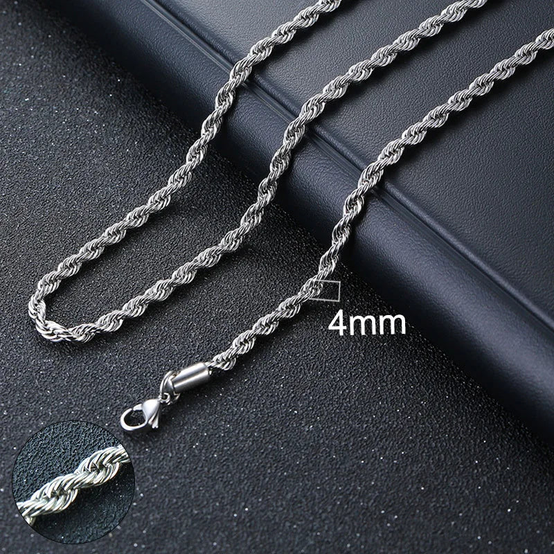 Cuban & Rope Chain Necklace