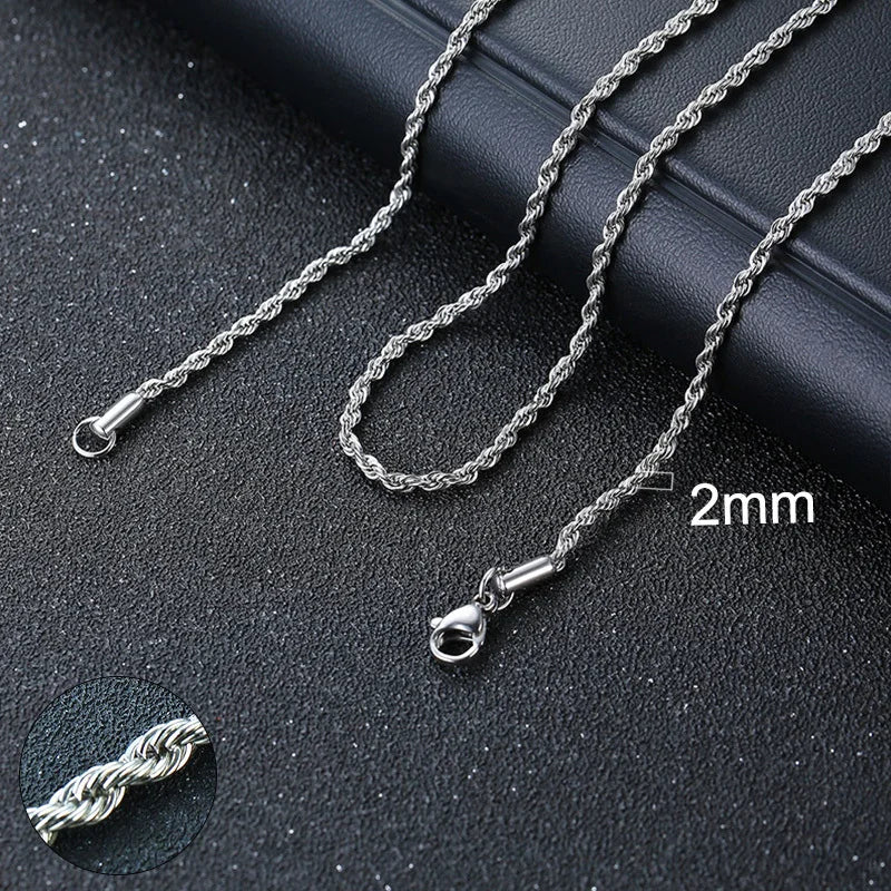 Cuban & Rope Chain Necklace