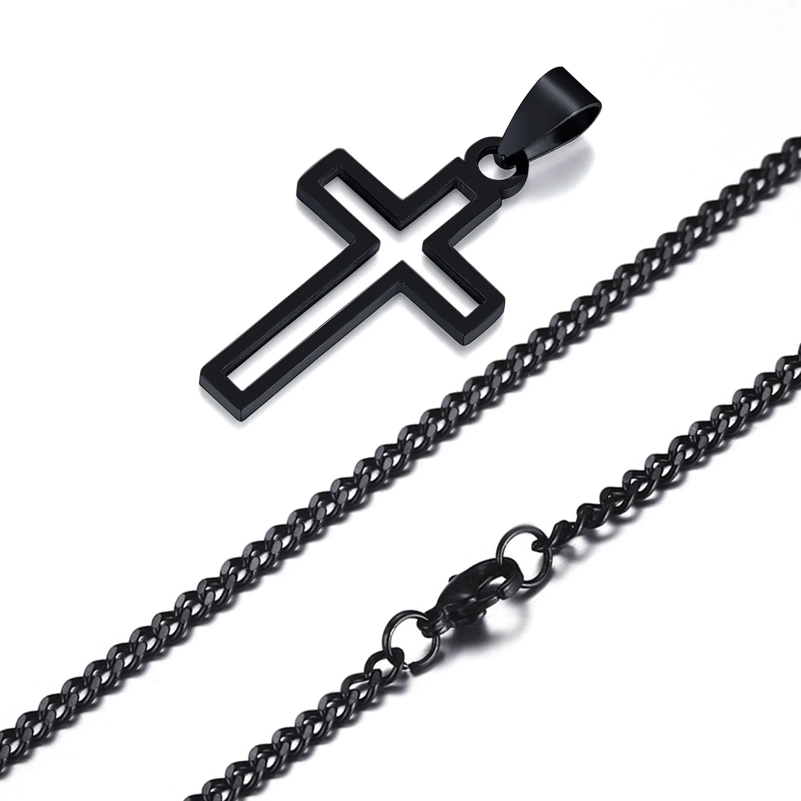 Stainless Steel Cross Pendant Necklace