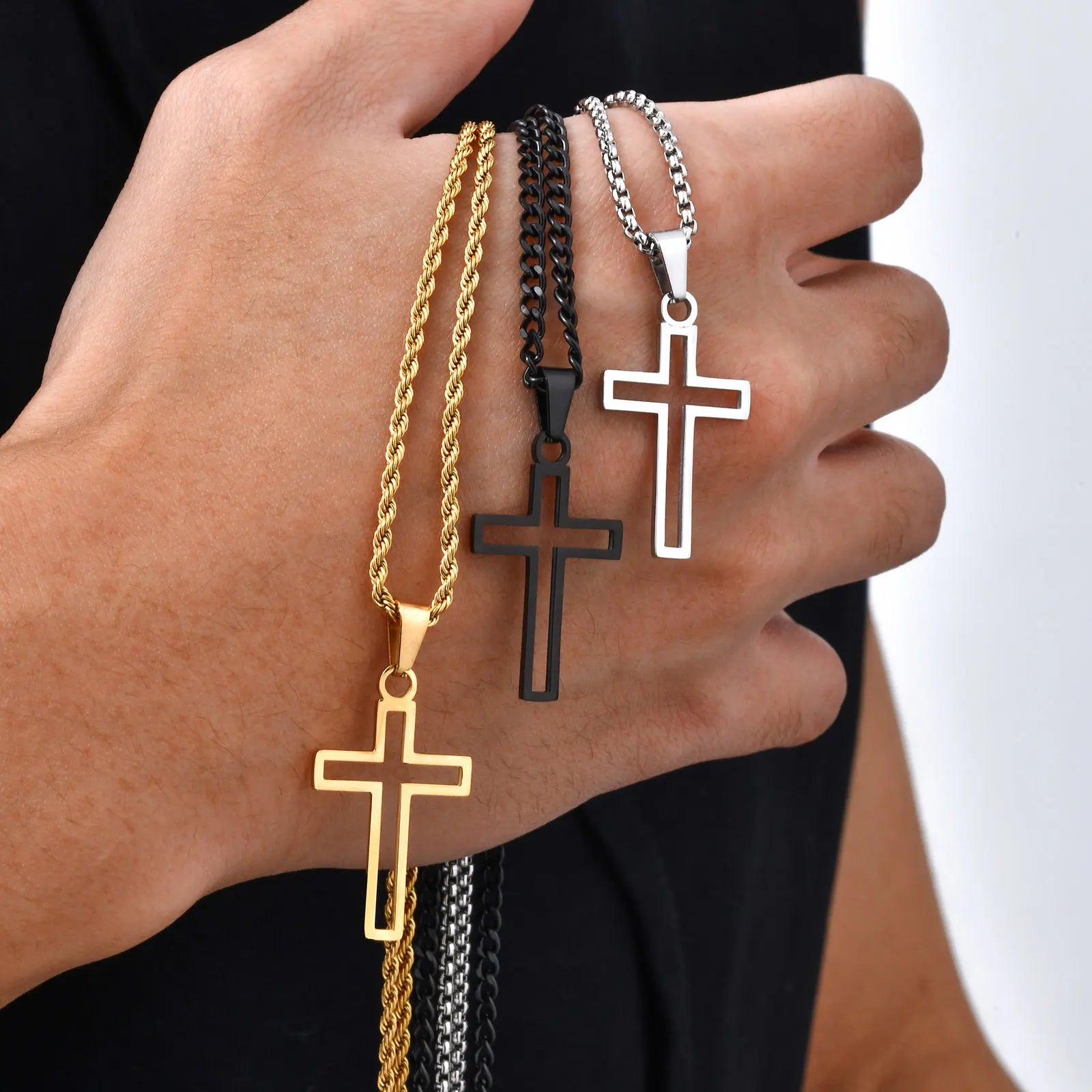Stainless Steel Cross Pendant Necklace