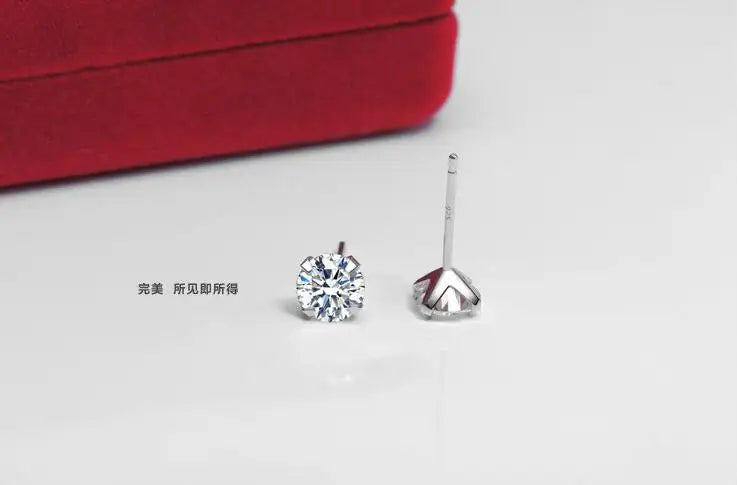 925 Sterling Silver Lab Diamond Stud Earrings