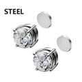Magnetic Clip-On Zircon Stud Earrings