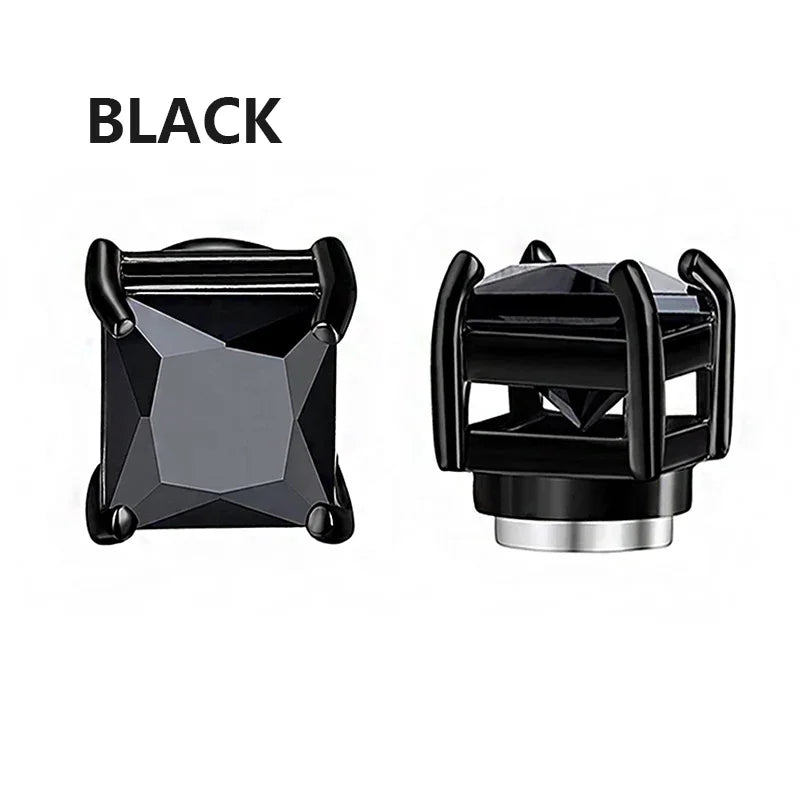 Magnetic Clip-On Zircon Stud Earrings