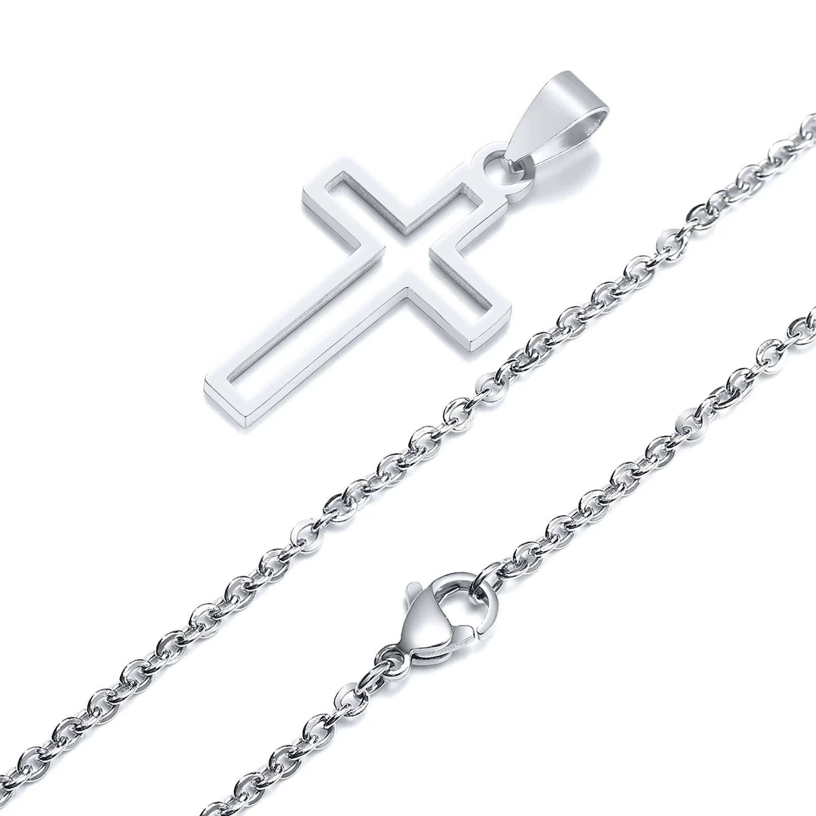 Stainless Steel Cross Pendant Necklace