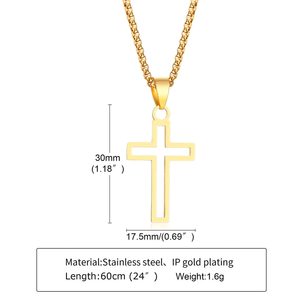 Stainless Steel Cross Pendant Necklace
