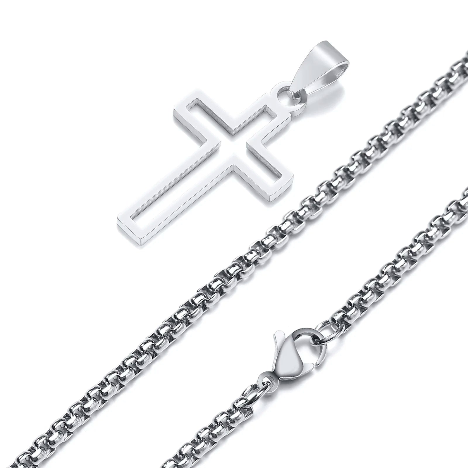 Stainless Steel Cross Pendant Necklace