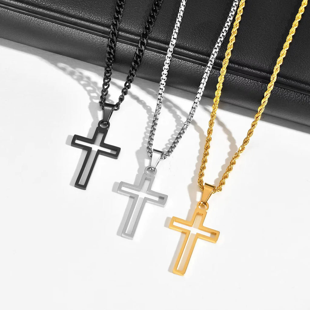 Stainless Steel Cross Pendant Necklace
