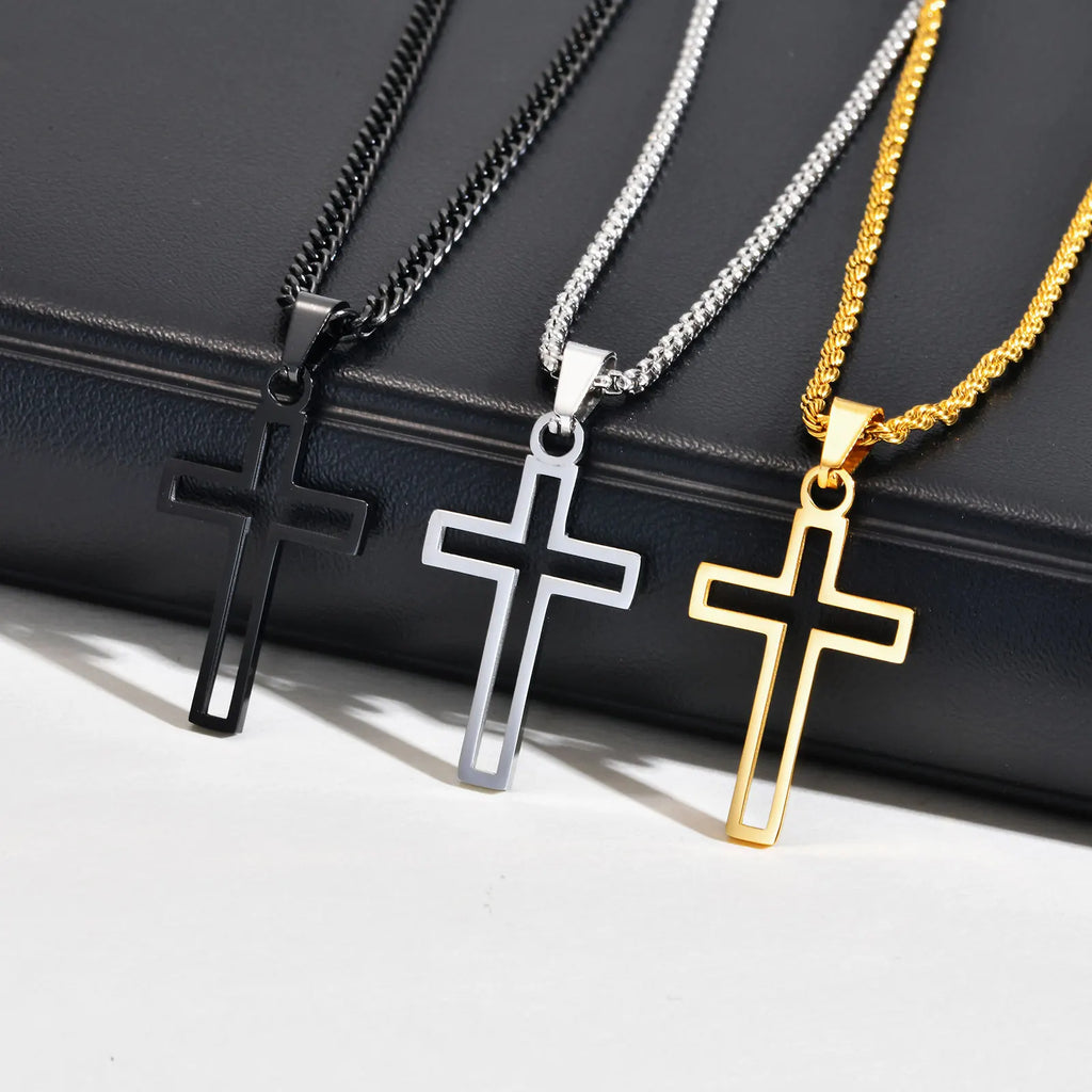 Stainless Steel Cross Pendant Necklace