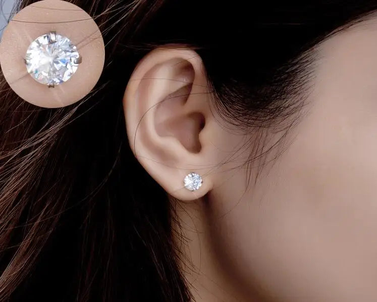 925 Sterling Silver Lab Diamond Stud Earrings