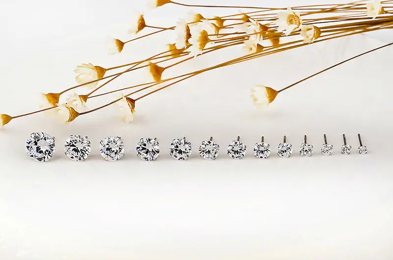 925 Sterling Silver Lab Diamond Stud Earrings