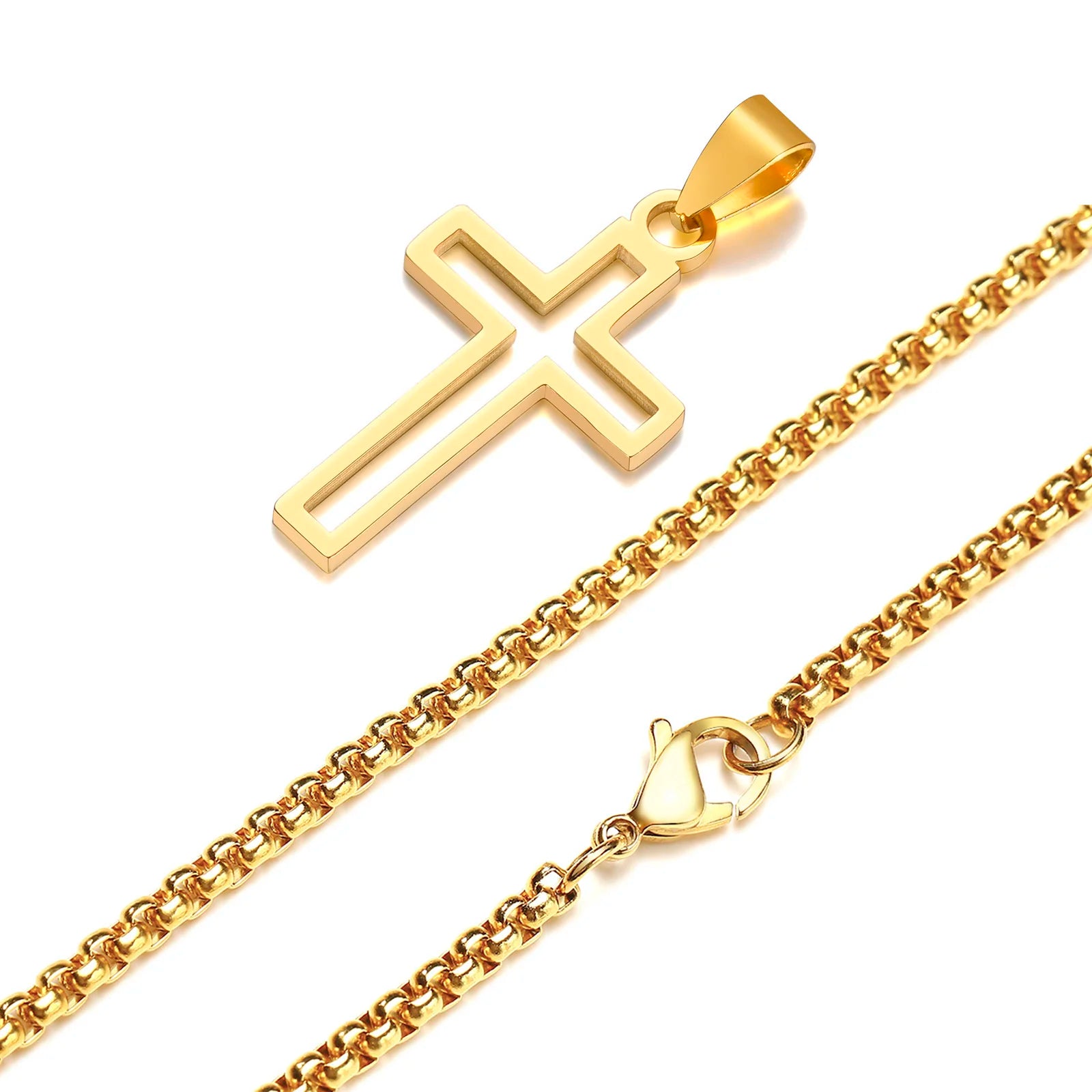 Stainless Steel Cross Pendant Necklace
