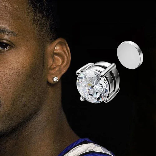 Magnetic Clip-On Zircon Stud Earrings