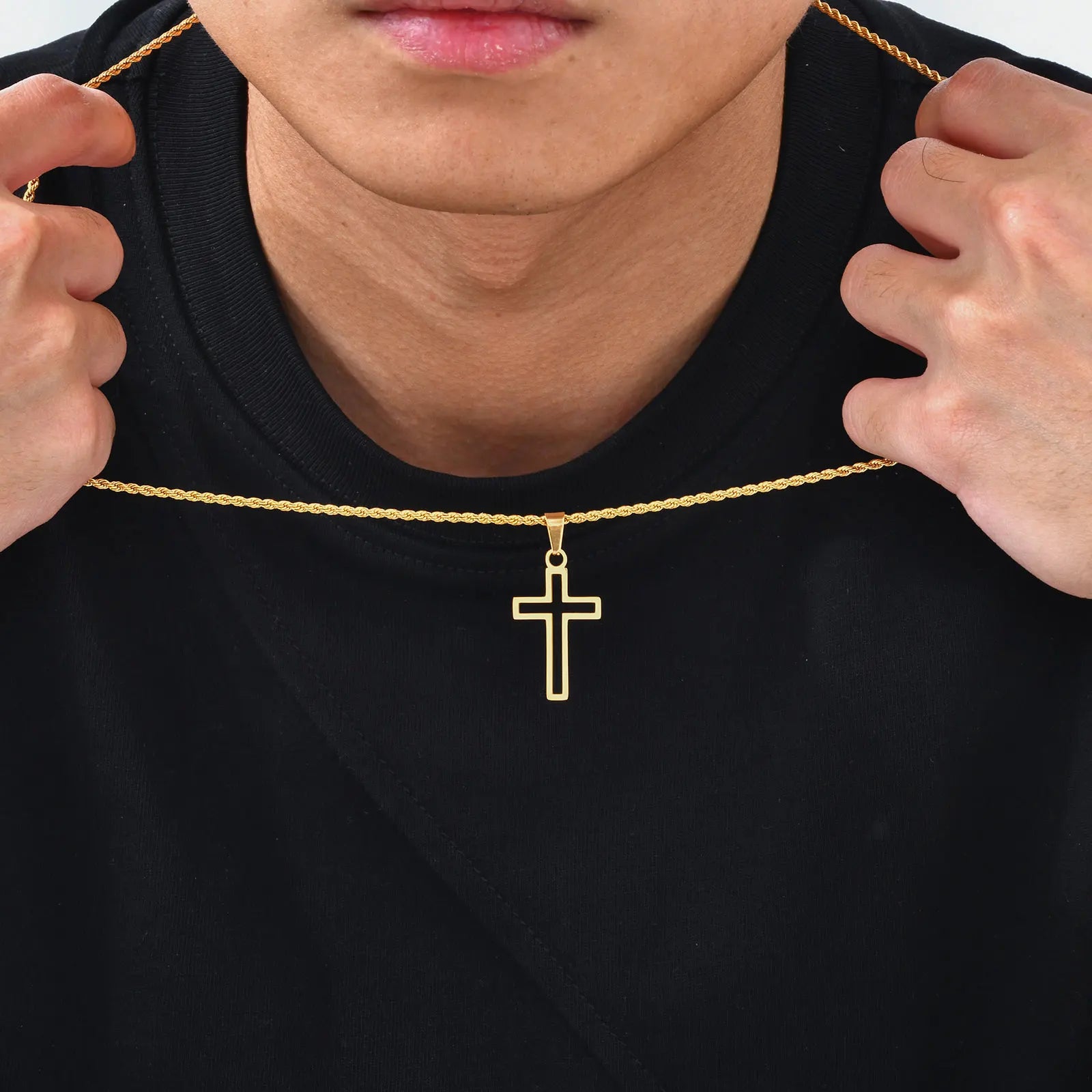 Stainless Steel Cross Pendant Necklace