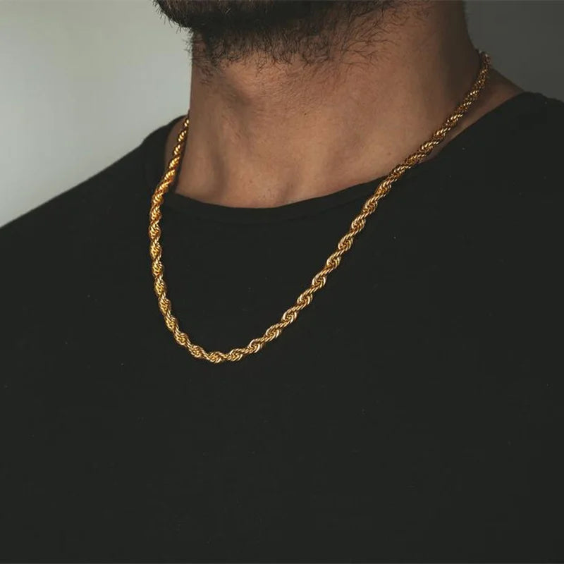 Cuban & Rope Chain Necklace