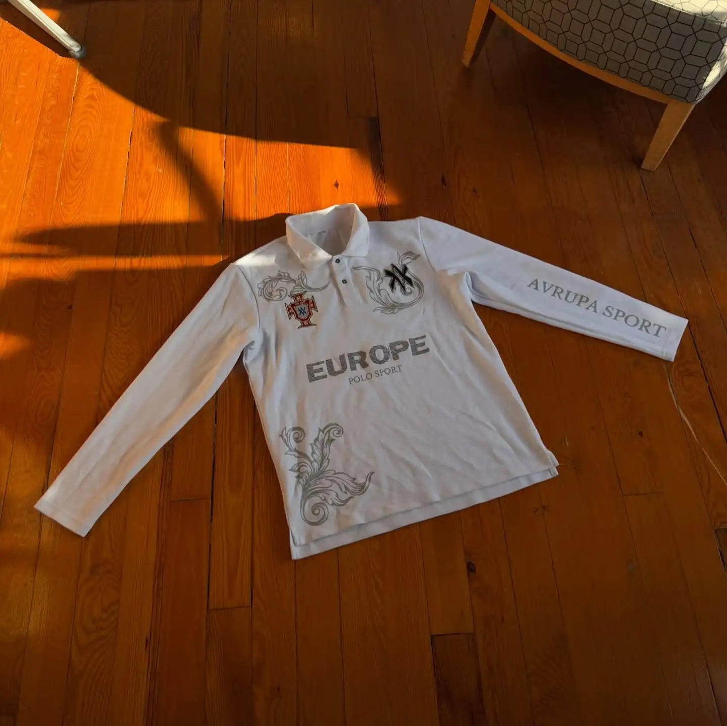 Retro Long Sleeve Y2K Polo Shirt