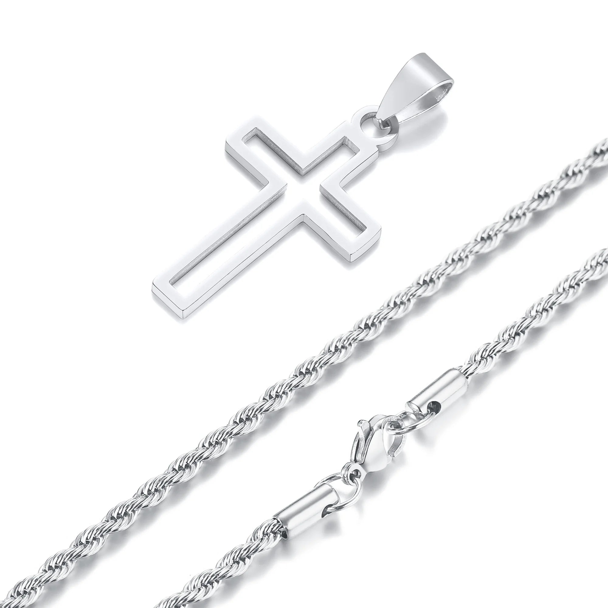Stainless Steel Cross Pendant Necklace