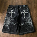 Y2K Embroidery Baggy Denim Shorts