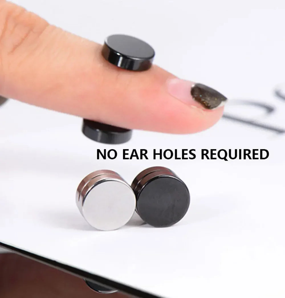 Magnetic Clip-On Zircon Stud Earrings
