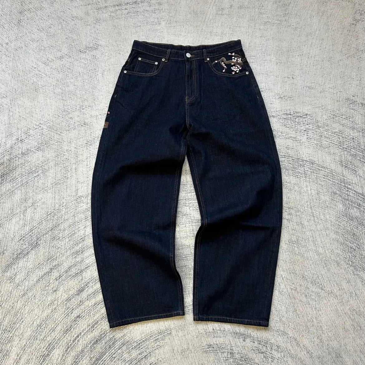 Vintage Low Waist Cherry Blossom Jeans