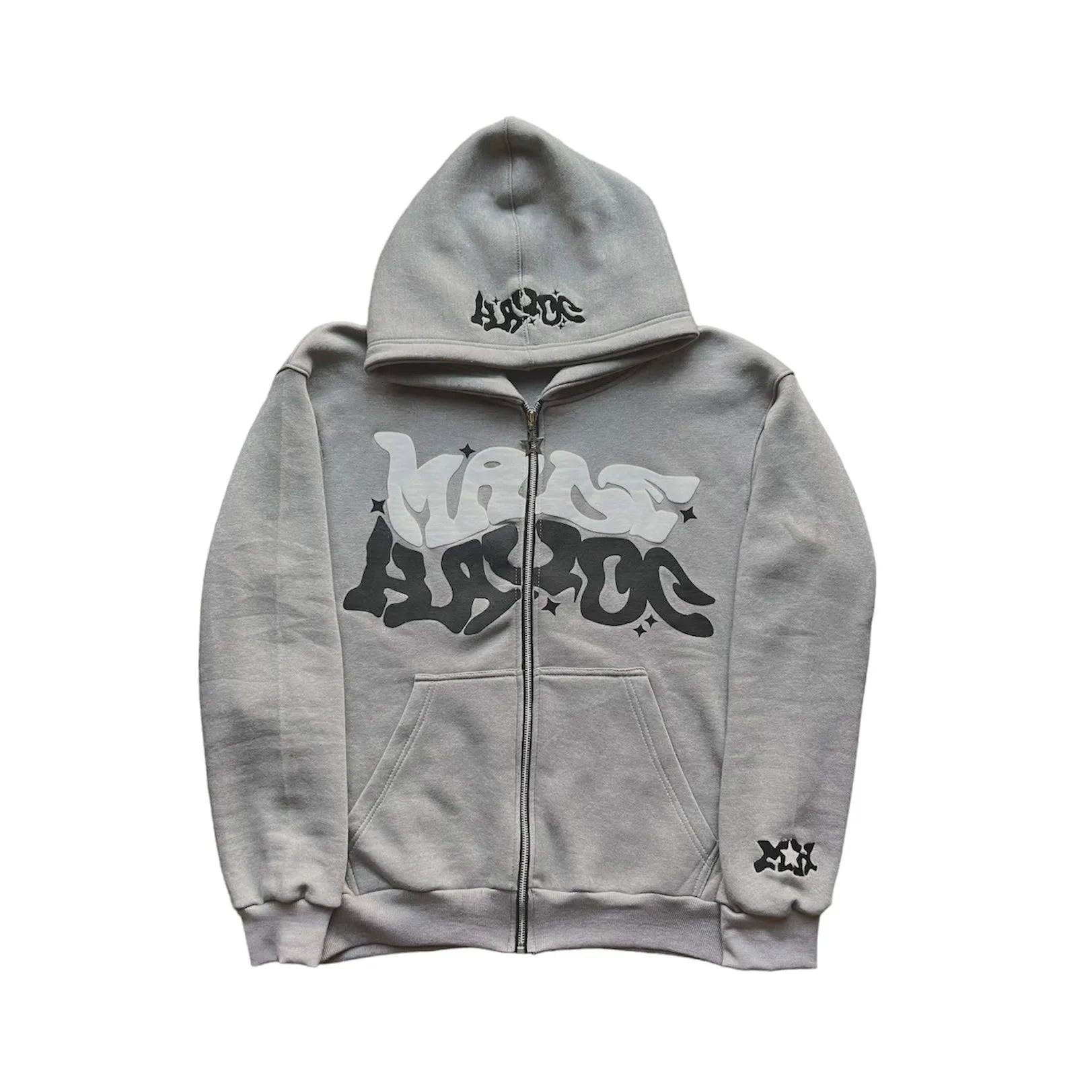 Retro American Letter Zip-Up Hoodie