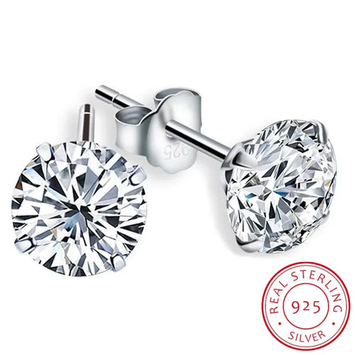 925 Sterling Silver Lab Diamond Stud Earrings