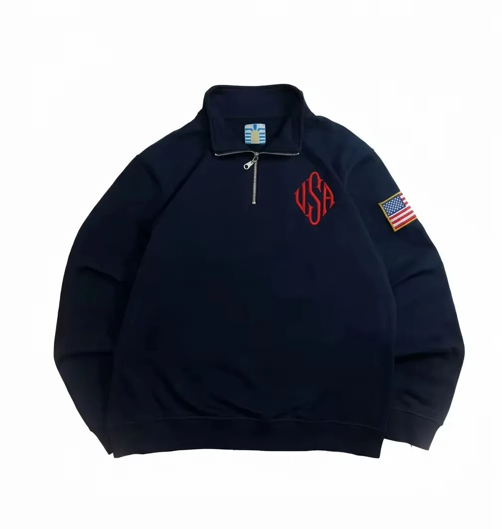 Y2K Retro Quarter-Zip Hoodie