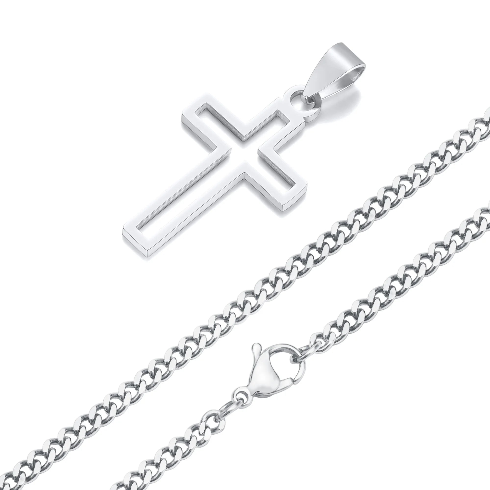 Stainless Steel Cross Pendant Necklace