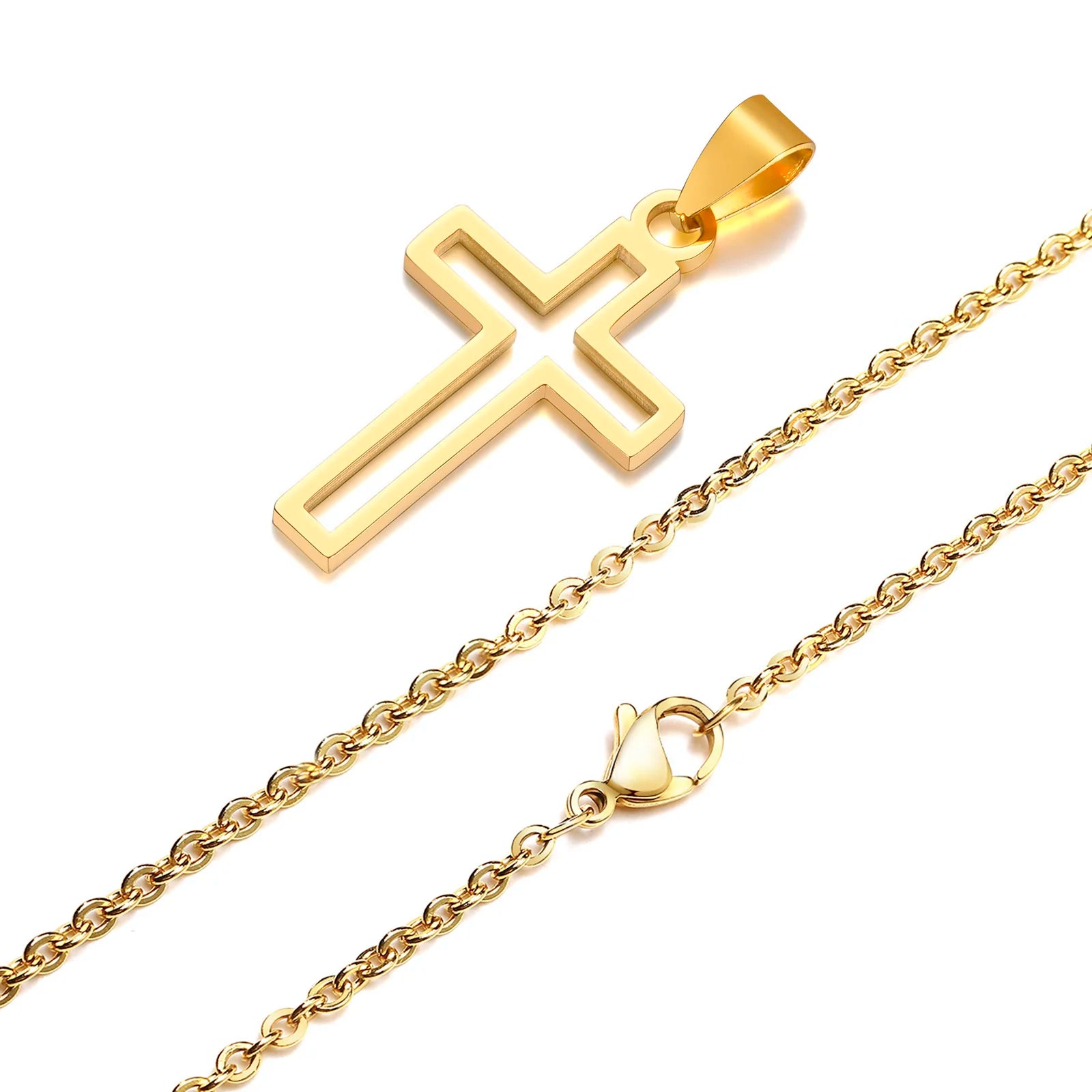 Stainless Steel Cross Pendant Necklace