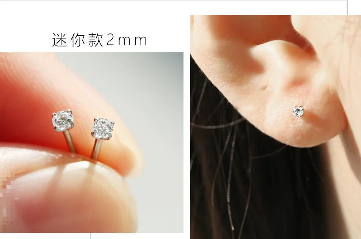 925 Sterling Silver Lab Diamond Stud Earrings
